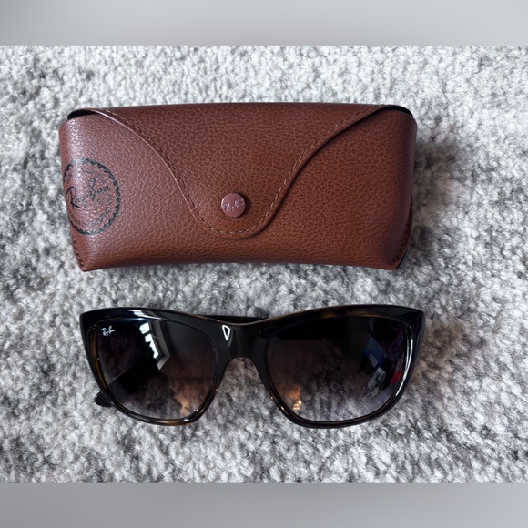 Ray-Ban Accessories - Ray-Ban Cate Eye Black and Brown Tortise  Sunglasses Like New No scratches